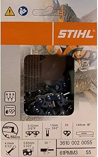 Chaîne de tronçonneuse stihl 61pmn3 55 pour barre de 16", pas 3/8p