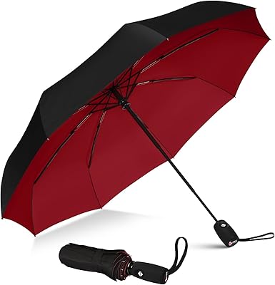 Parapluie de voyage coupe-vent ondulé - lumière compacte, automatique, puissant, portable, coupe-vent, mini