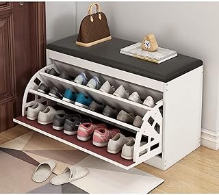 Banc de rangement de chaussures pliable multifonctionnel à led avec seau à langer, armoire à chaussures de porte de maison, banc à chaussures stable, banc de porte, coussin doux pour la maison (blanc 60 x 50 x 30 cm). Toutes les catégories, tous les prix sur Diaytar