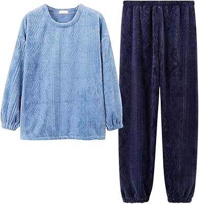 Pyjama d'hiver kenovt pour hommes, pyjama en flanelle épaisse pour hommes, pyjama chaud