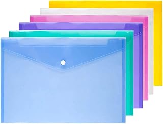 Dossiers en plastique, 6 dossiers de documents a4, dossiers de poche pour l'école