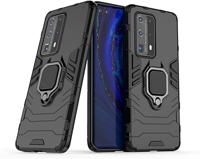 Housse de protection robuste double couche pour huawei p40 pro plus avec anneau