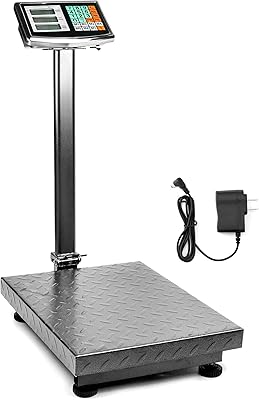Balance postale pliable qwork de 600 lb balance numérique à plate-forme au sol