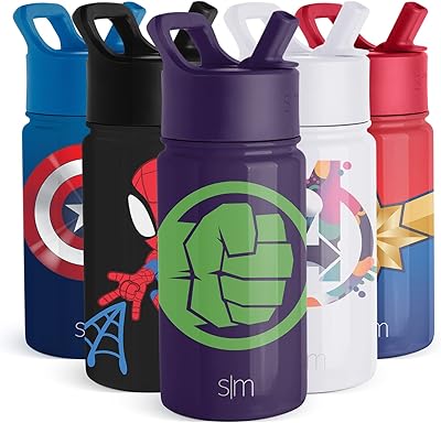 Bouteille d'eau simple et moderne pour enfants marvel hulk avec couvercle en paille