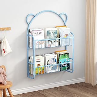 Bibliothèque, étagères murales, bibliothèque pour enfants à 2 niveaux et étagère murale, étagères