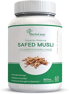 Herbal max safe muesli (chlorophytum borrelianum) aide à fournir de l'énergie | endurance