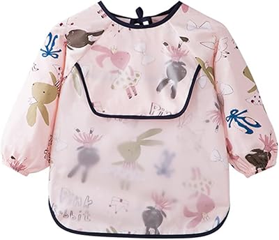 Bavoir imperméable à manches longues pour nourrissons et tout-petits avec poche lavable