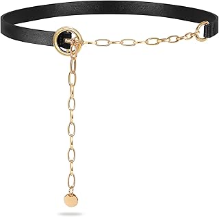 Ceinture à chaîne pour femmes, ceinture fine en simili cuir, ceinture à chaîne
