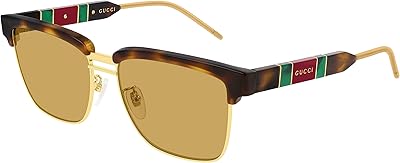 Lunettes de soleil rectangulaires marron gg0603s 006 56, havane / marron / havane
