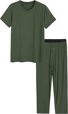 Ensemble pyjama pour homme en viscose et bambou, composé d'une chemise et d'un
