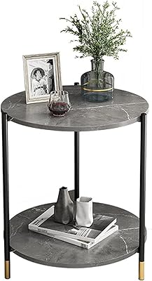 Table basse ronde g&w, table d'appoint de canapé pour collations, table de chevet avec plateau amovible et panier de rangement en tissu, table de lampe pour salon (gris) (peinture rocheuse colorée - 30 x 60 cm). Catalogue géant, prix mini chez Diaytar Sénégal