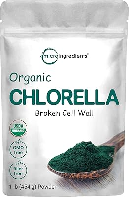Poudre de chlorelle biologique micro-ingrédients 16 oz (1 lb) paroi cellulaire brisée riche
