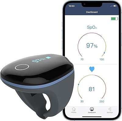 Tracker de saturation en oxygène nocturne welloy, notification d'o2 faible et fréquence cardiaque