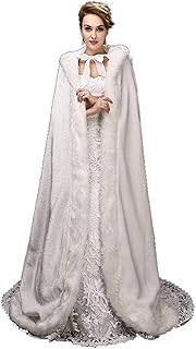 Manteau de mariage blanc pour femme avec capuche, longue enveloppe de mariage d'hiver