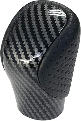 Pommeau de levier de vitesse borso star en cuir noir et fibre
