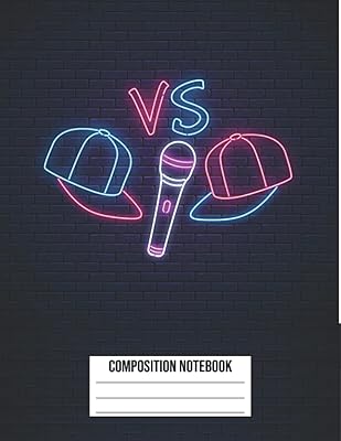 Cahier de composition rap battle mike et 2 chapeaux vs avec papier ligné