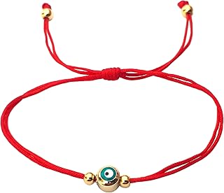 Bracelet réglable en fil multicolore avec mauvais œil pour femmes et filles