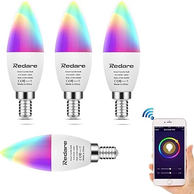 Ampoule led intelligente reader e14 à intensité variable, ampoules c37 wifi, 500 lumens