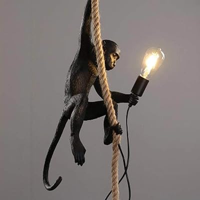 Lampe de singe industrielle vintage, lampe à suspension en corde de chanvre
