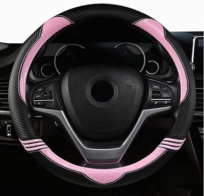 Couverture de volant de voiture en fibre de carbone limos, taille universelle 15