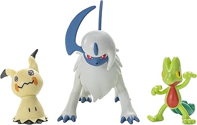 Ensemble de figurines de combat pokémon 3 pièces - trico + mimikyu +