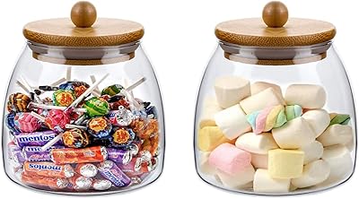 Ensemble de pots en verre avec couvercle en bambou blackstone yk4112 2 pièces