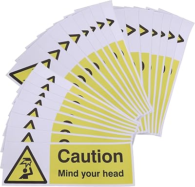 20 pièces attention à votre tête autocollants auto-adhésifs 30x10 cm pvc étiquette