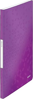 Livre de présentation litz wow, 20 pochettes, pour papier format a4, violet