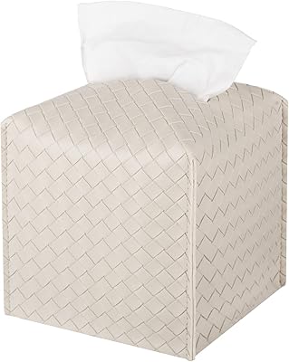 Boîte à mouchoirs carrée en cuir pu tissé kleenex, support organisateur de mouchoirs