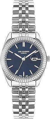 Montre analogique à cadran bleu foncé pour femme - lc07326.390, argent, bracelet