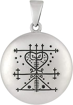 Collier symbole maman brigitte voodoo loa veve en argent sterling, argent sterling, argent sterling. Diaytar : Quand qualité rime avec économie