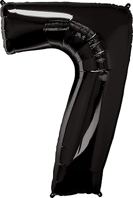 Ballon en aluminium qualatex numéro sept, 42", noir onyx