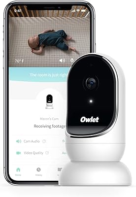 Moniteur intelligent pour bébé owlet cam - moniteur vidéo hd avec caméra, objectif