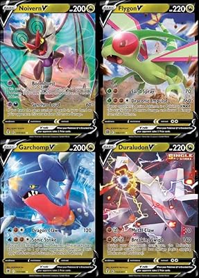 Pokemon v - lot de 4 cartes - type dragon - garchomp 117/189