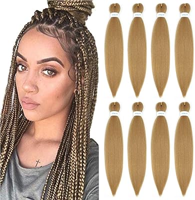 Extensions de cheveux au crochet pré-tressées, paquet de 8 extensions de cheveux synthétiques