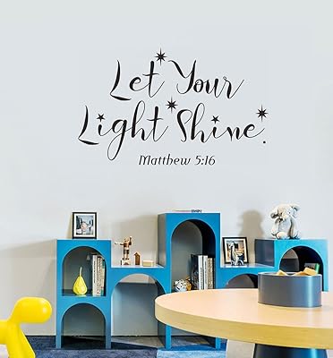 Laissez votre lumière briller matthieu 5:16 autocollants muraux de la bible chrétienne