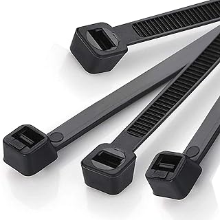 Paquet de 250 attaches de câble noires très résistantes. attache en nylon