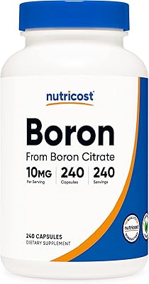 Capsules de bore nutricost 10 mg, 240 gélules végétariennes, sans gluten