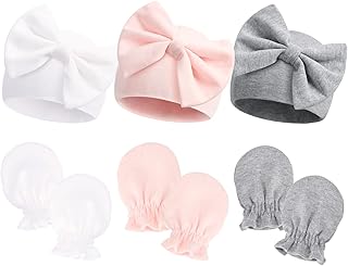 Ensemble bonnet et gants pour nouveau-né, printemps été automne hiver bonnet en coton