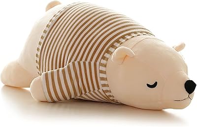 Jouet en peluche ours polaire, oreiller créatif super doux de 20 pouces, cadeau