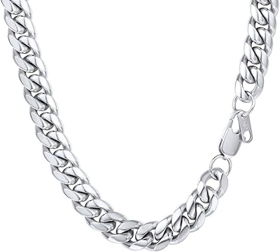 Chaînes et colliers pour hommes chaînes cubains miami acier inoxydable noir collier