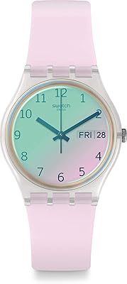 Montre à quartz pour femme, affichage analogique et bracelet en caoutchouc - ge714
