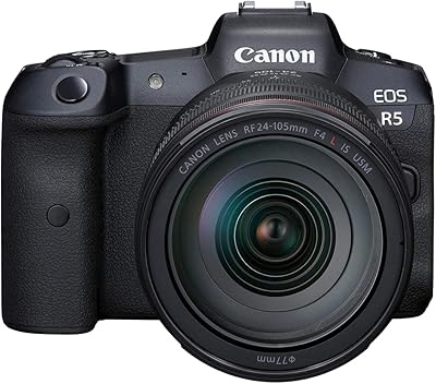Kit d'objectif d'appareil photo sans miroir canon eos r5 avec rf 24-105 mm