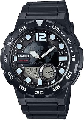 Montre décontractée à affichage analogique casio pour hommes aeq-100w-1avdf