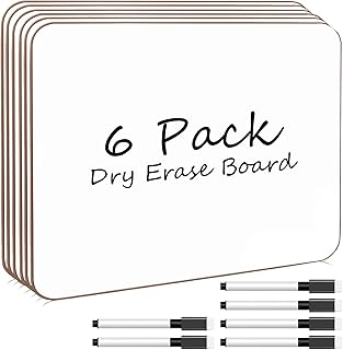 Paquet de 6 mini tableaux blancs effaçables à sec de 22,5 x 30