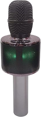 Microphone karaoké bluetooth sans fil avec lumières led contrôlables, haut-parleur de karaoké portable