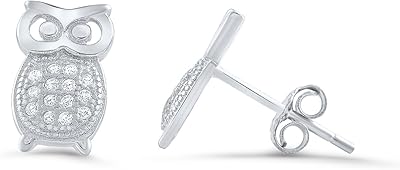 Boucles d'oreilles femme en argent sterling plaqué rhodium avec zircone cubique, prêtes à