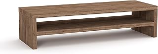 Support d'écran en bois mahmayi avec support de rangement à 2 niveaux, support