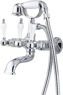 Robinet de baignoire à trois poignées pfister savannah avec poignées à levier