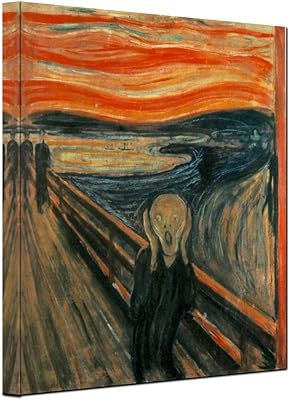 Impression sur toile giclée rétro rouge par edvard munch décoration murale